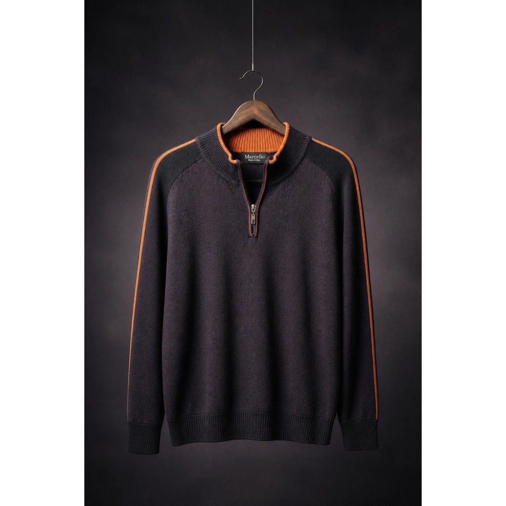 Marcello Mens Made In Italy Size L. Merino Wool Blend..